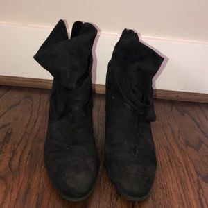 Black suede booties